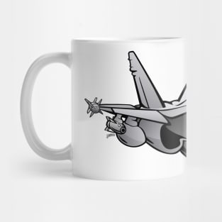 F/A-18 Hornet Military Fighter Attack Jet Airplane Cartoon Mug